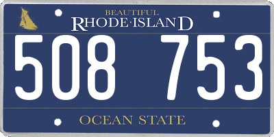 RI license plate 508753
