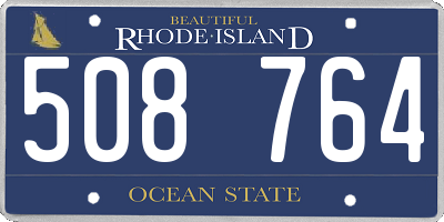 RI license plate 508764