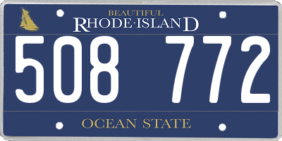 RI license plate 508772