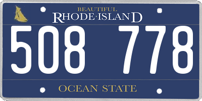 RI license plate 508778