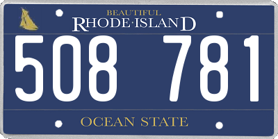 RI license plate 508781
