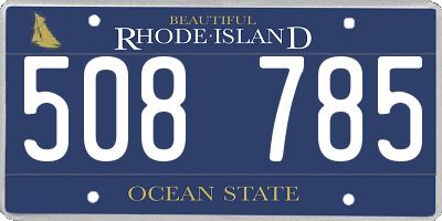 RI license plate 508785