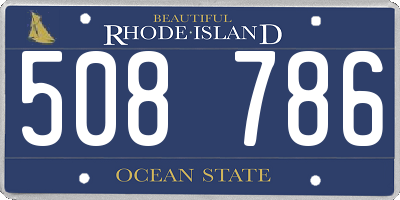 RI license plate 508786