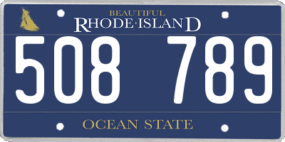 RI license plate 508789
