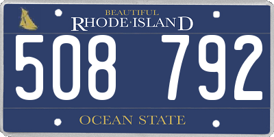 RI license plate 508792