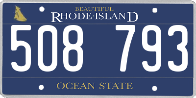 RI license plate 508793