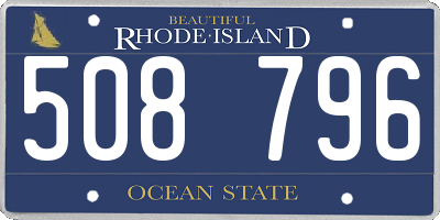 RI license plate 508796