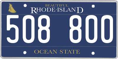 RI license plate 508800