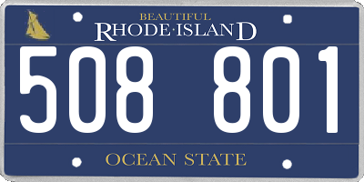 RI license plate 508801
