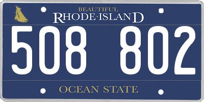 RI license plate 508802