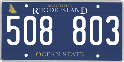 RI license plate 508803