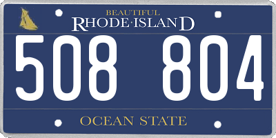 RI license plate 508804