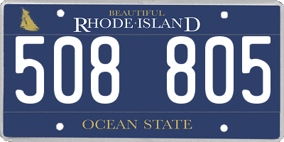 RI license plate 508805
