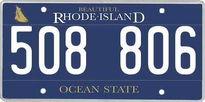 RI license plate 508806