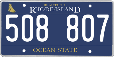 RI license plate 508807