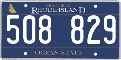 RI license plate 508829