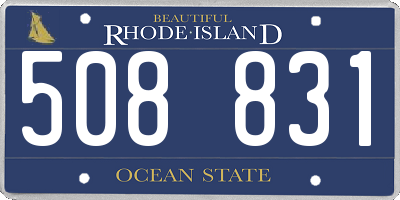 RI license plate 508831