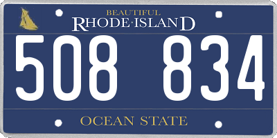 RI license plate 508834