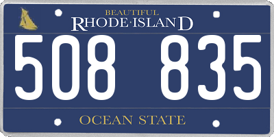 RI license plate 508835