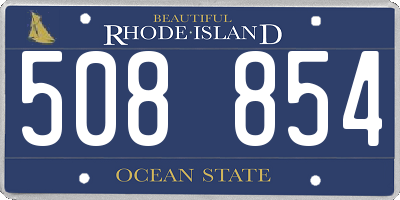 RI license plate 508854