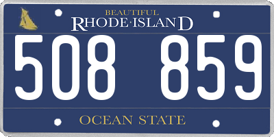 RI license plate 508859