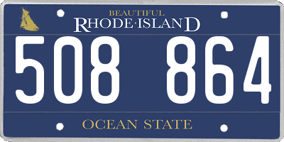 RI license plate 508864