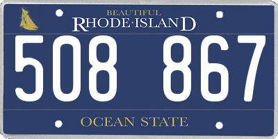 RI license plate 508867
