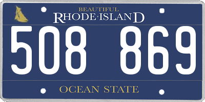 RI license plate 508869