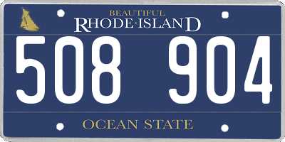 RI license plate 508904