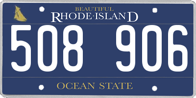 RI license plate 508906