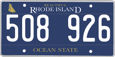 RI license plate 508926