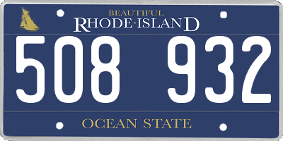 RI license plate 508932