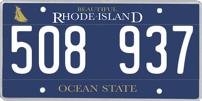 RI license plate 508937