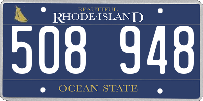 RI license plate 508948