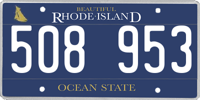 RI license plate 508953