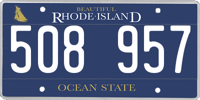 RI license plate 508957