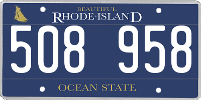 RI license plate 508958