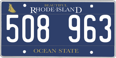 RI license plate 508963