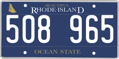 RI license plate 508965