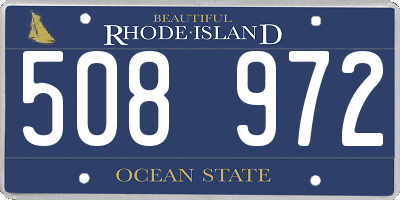 RI license plate 508972