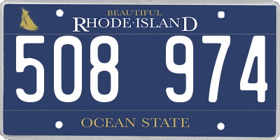 RI license plate 508974