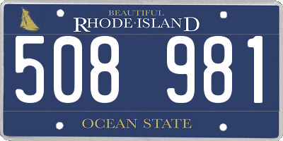 RI license plate 508981