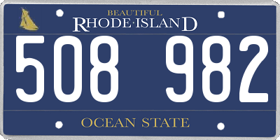 RI license plate 508982