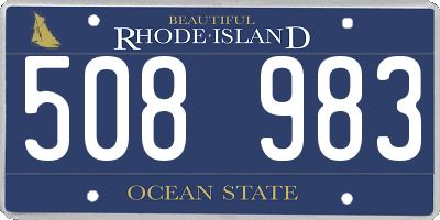 RI license plate 508983