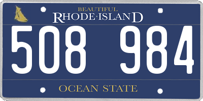 RI license plate 508984