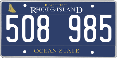 RI license plate 508985