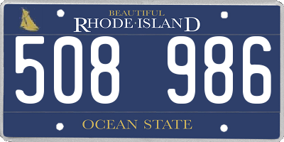 RI license plate 508986