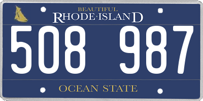 RI license plate 508987