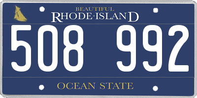 RI license plate 508992