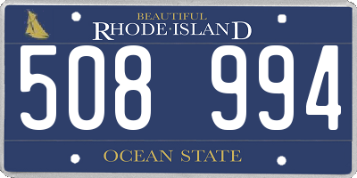 RI license plate 508994